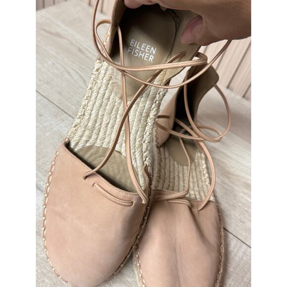 Eileen Fisher Lee Ballet Espadrille Suede Flat Sandals Sz 8 Womens Shoes - Picture 9 of 13